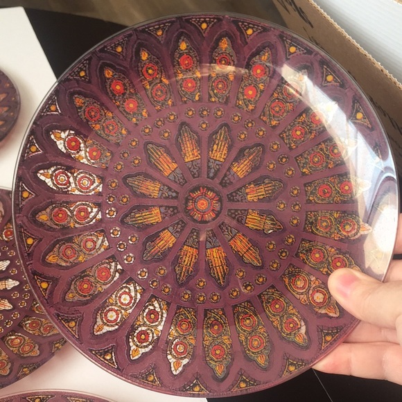 Behrenberg Glass Silk Screen Printed 8" Plates - Picture 3 of 5